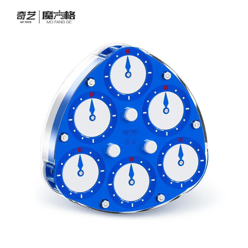 QiYi Clock 3x3 MAGICZNY ZEGAR Niebiesko-Różowy Wyścigowy Pełny Magnetyczny 5x5 Profesjonalny Zegar Konkursowy Puzzle Zabawka
