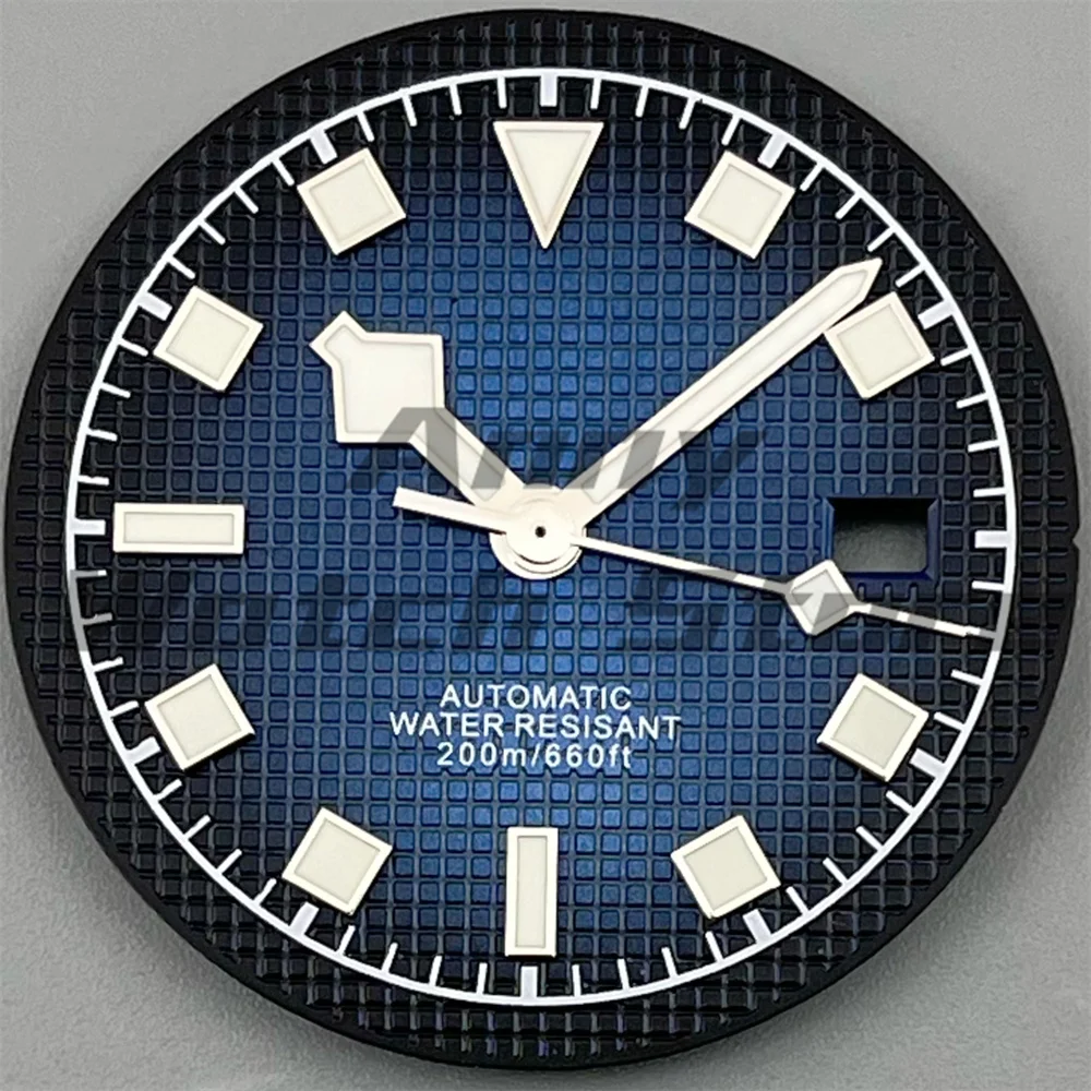 33.5mm NH35 Dial Watch Dial With Hands Set For NH35 Series Calendar Dial C3 Green Luminous Watch Parts Accessories