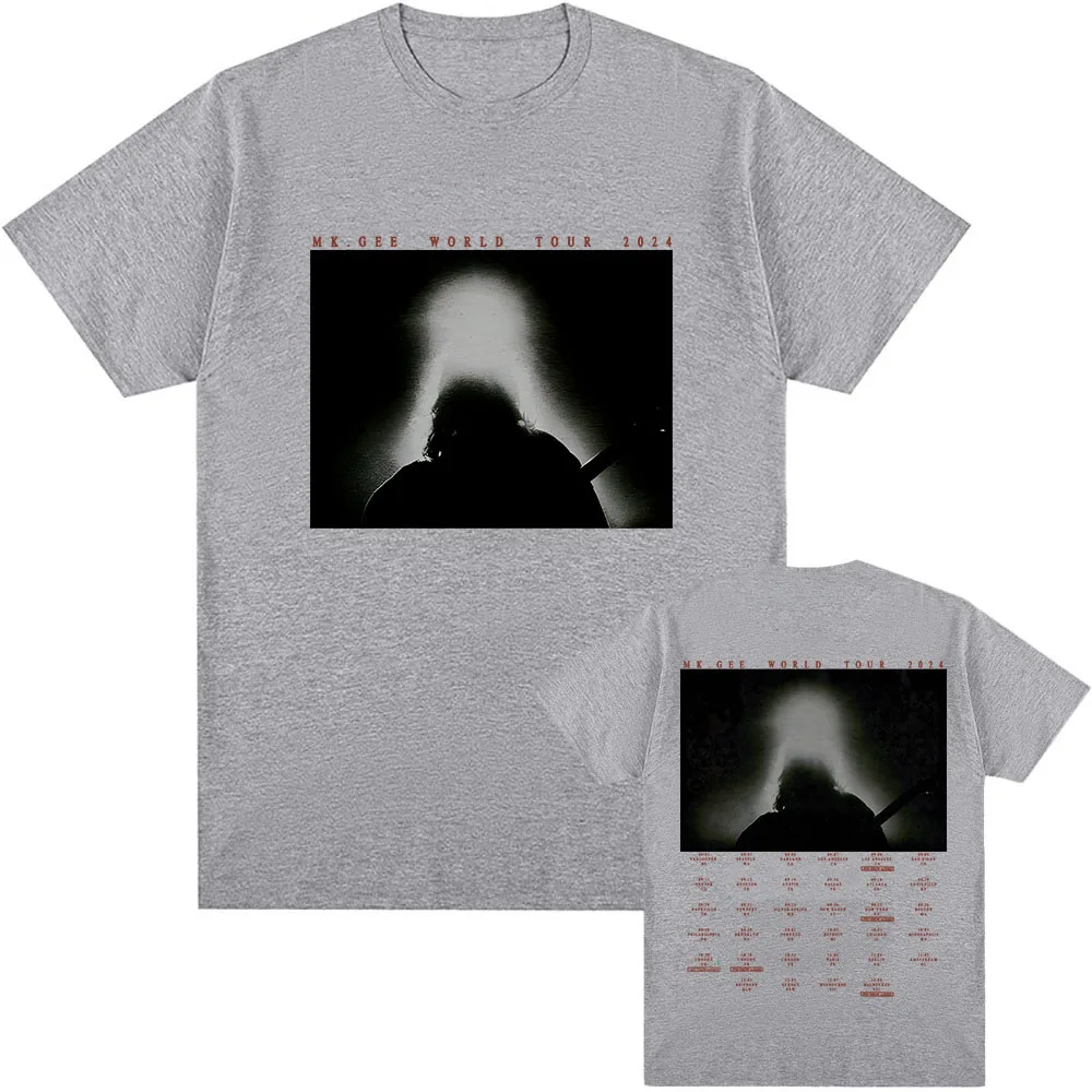Mk.gee World Tour 2024 Tshirt Album Pronounced McGee Graphic T-shirt Cotton Summer High Quality Tee-shirt Harajuku Pop Music Tee