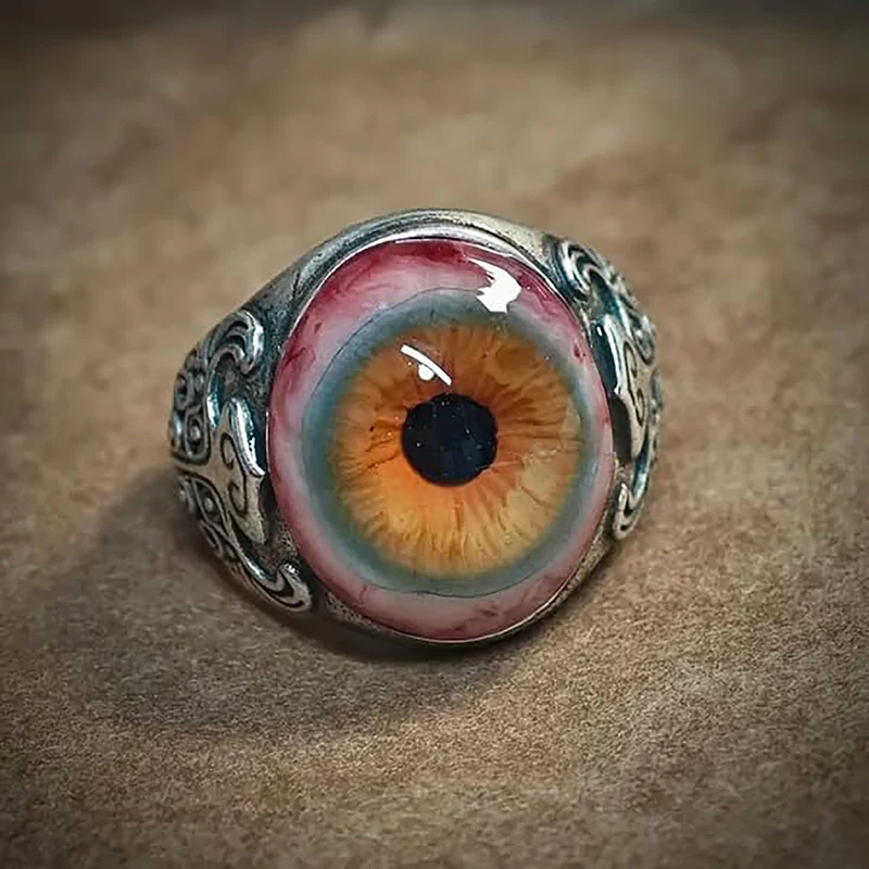 Eye Of The Veil Ring Party Rings Men Eye Of The Curtain Ring Evil Eye Ring Realistic Eyeball Design Rings Dark Lore Rings - view 2