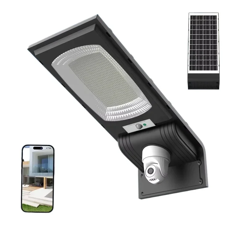 300 Watt Integrated Street Light with Security Camera Supports Voice Chat Wifi Solar Street Light with Motion Sensor