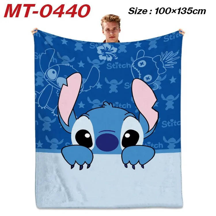 MINISO Disney Stitch Peripheral Air Conditioner Quilt Summer Cool Quilt Stitch Cartoon Full Color Printed Blanket Throw