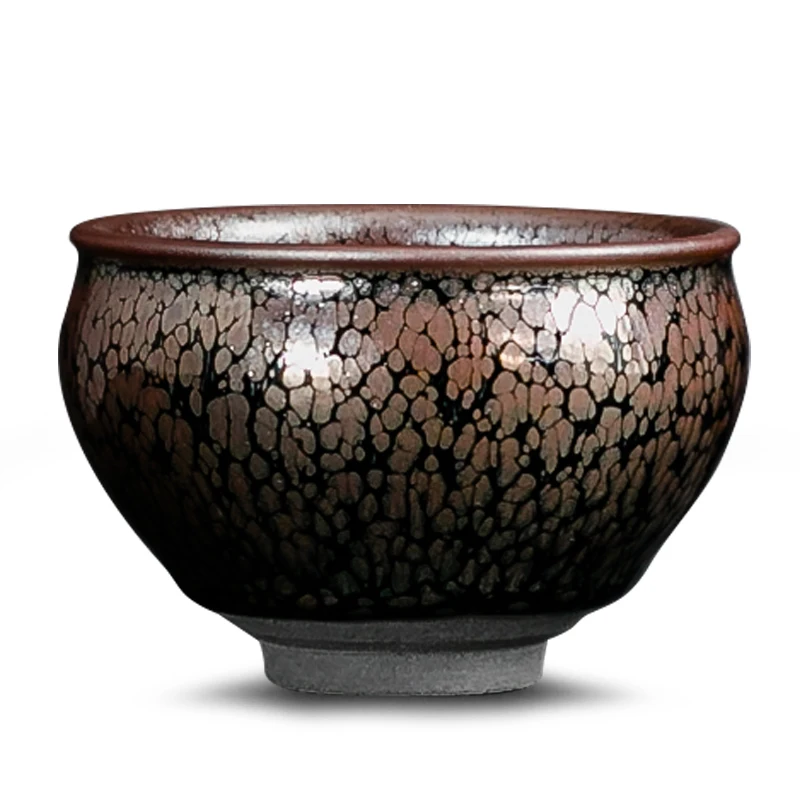 High-End Guocong Jianyang Jianzhan Tea Cup Handmade Oil Drops Temmoku Large Size Ceramic Kung Fu