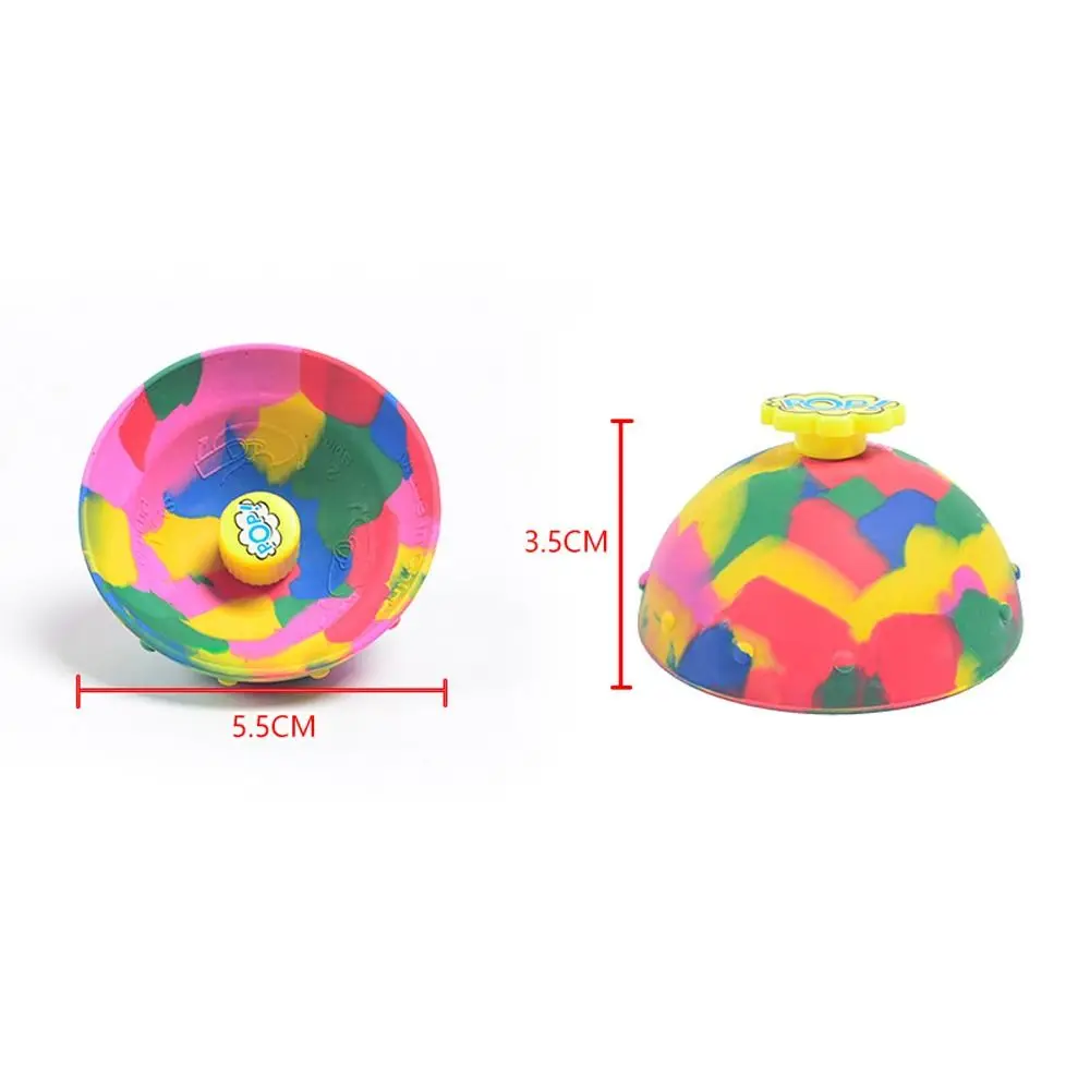 Hip Hop Jump Half Side Bouncing Ball Anti Stress Fidget Toys For Kids Outdoor Fun Camouflage Spinning Bounce Bowl Fingertip Top