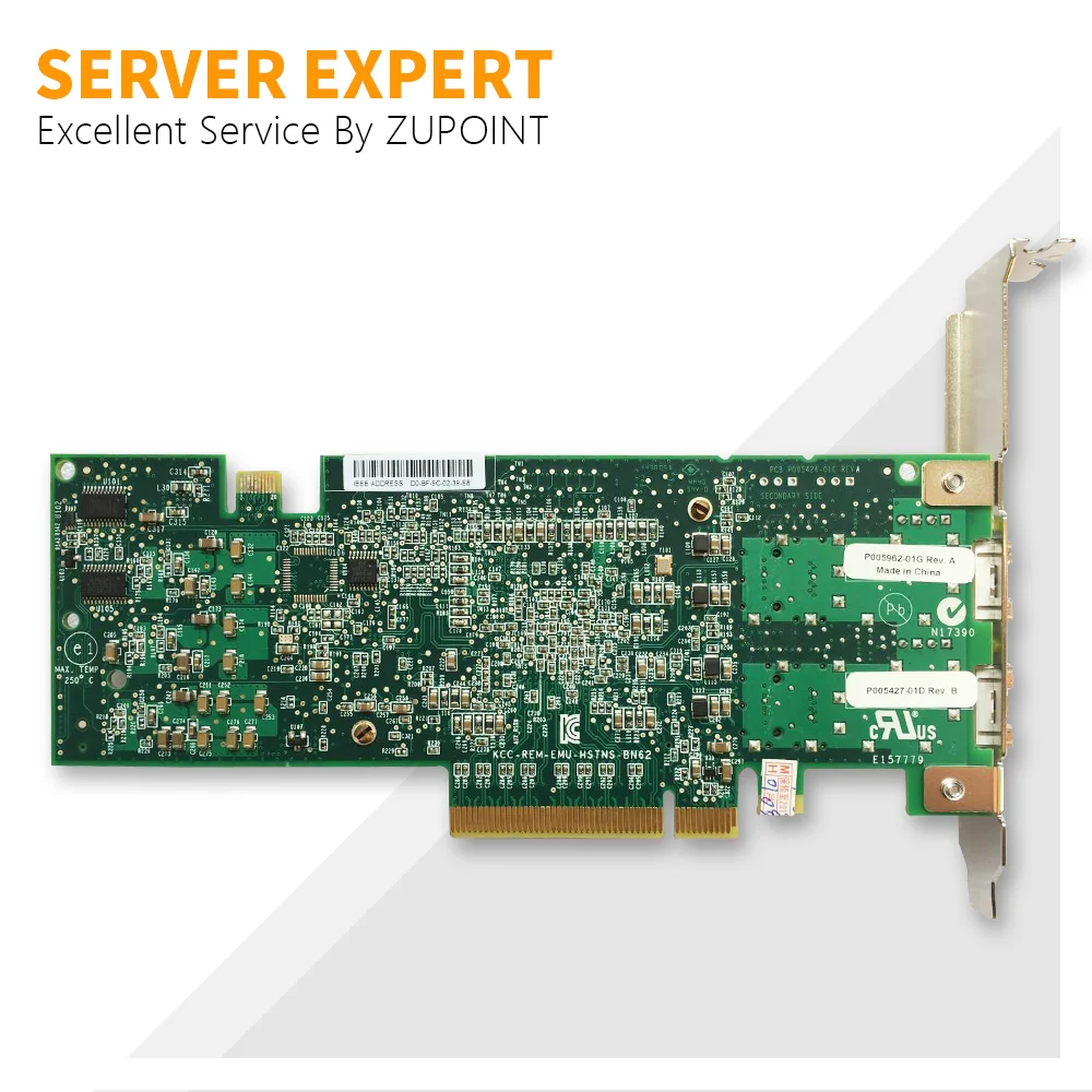 Сетевая карта ZUPOINT NC552SFP, 10 ГБ, 2-портовый адаптер для сервера Ethernet 614506-001