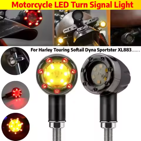Motorcycle Turn Signal Light LED Mini Bullet Indicators 12V LED Brake Tail Lamp For Harley Touring Softail Dyna Sportster XL883