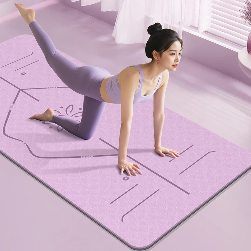 TPE Thickened Yoga Mat Ten Millimeter Non Slip Wide Home Fitness Shock Absorption Large Size Gym Mat Workout Mat Exrcise Mat