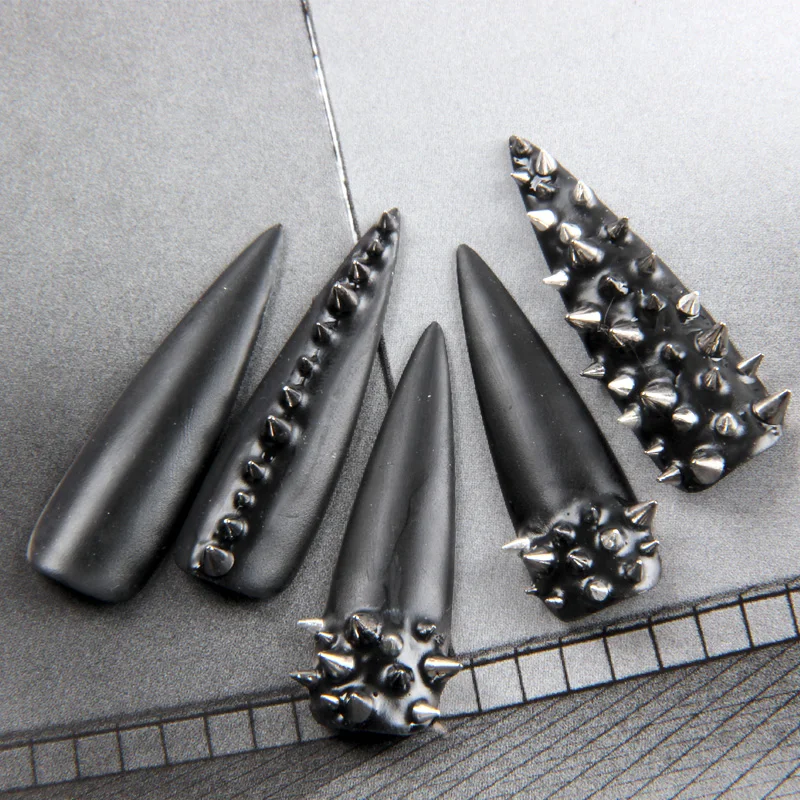 TSZS 1/2/3mm Spikes Metal Studs Gold Silver Black Nails Art Charms Tiny Stick Cone Studs Nail Parts Spots Craft DIY Decoration