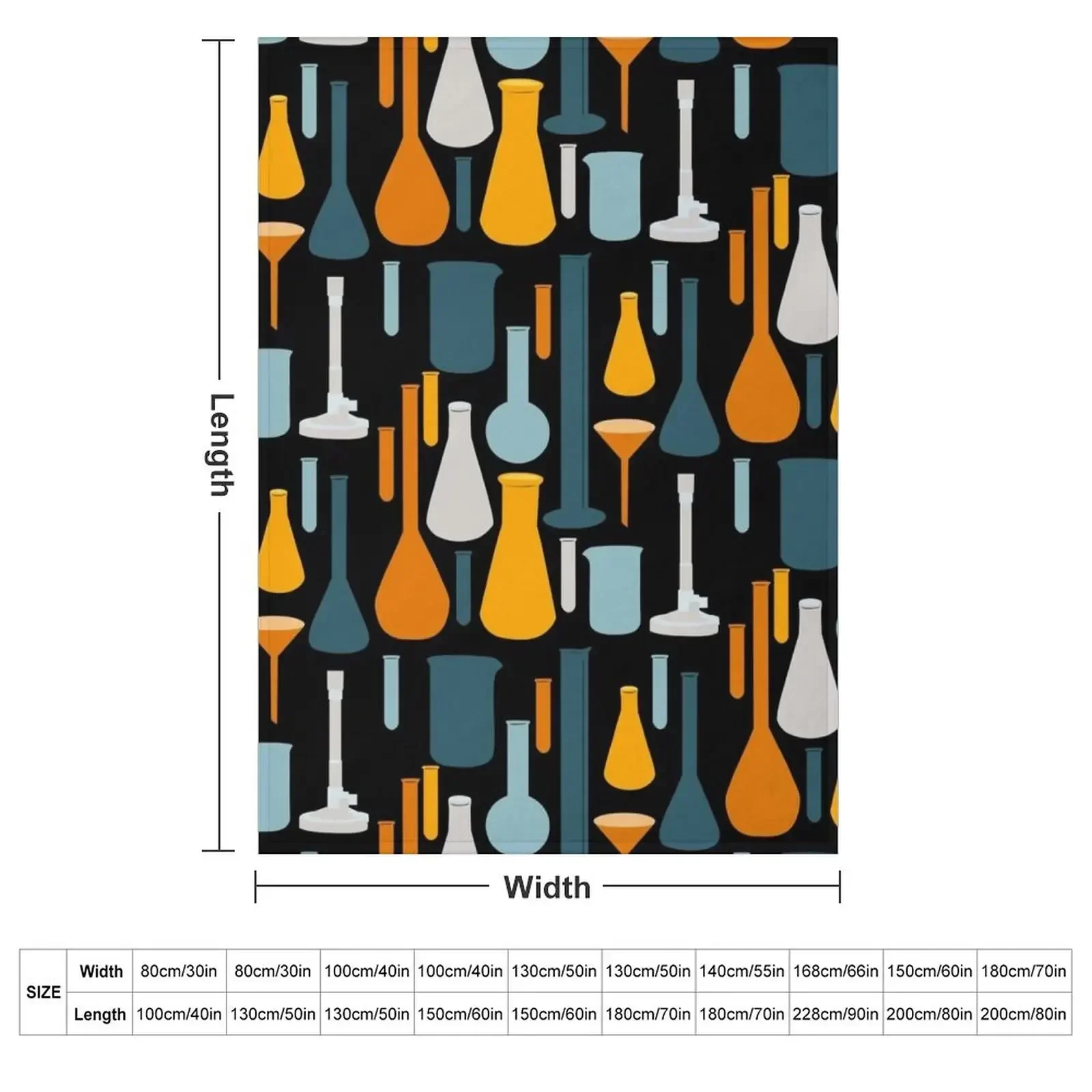 Laboratory Glassware Print No. 2 Throw Blanket couch cozy soft plush fuzzy picnic outdoor blanket