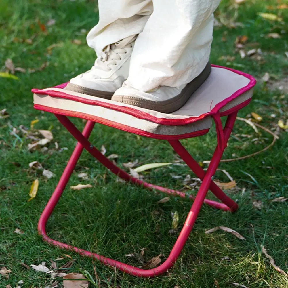 Outdoor Folding Stool With Carry Bag Lightweight Heavy Duty Camping Backpacking Beach Picnic Fishing Collapsible Chair Seat