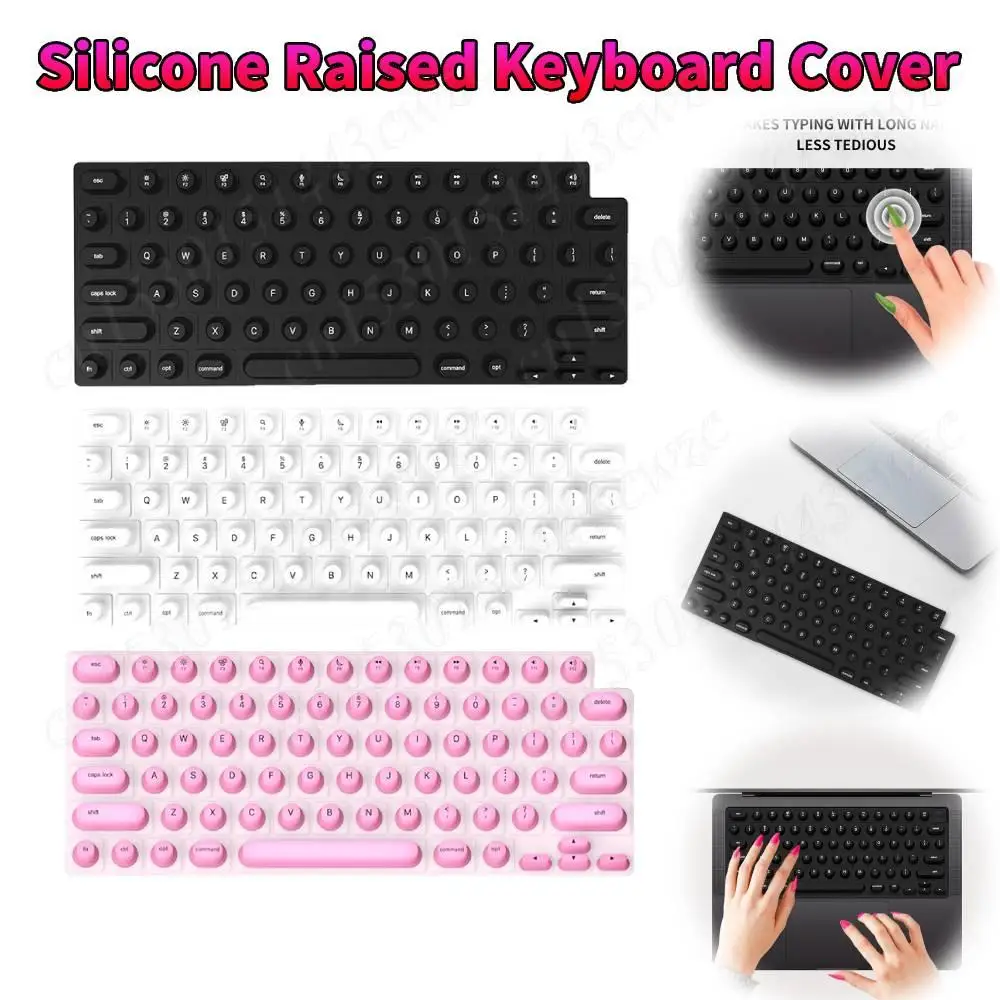

2025 New Keyboard Cover for Long Nails Silicone Raised Keyboard Cover Nail for MacBook Pro 13 2020-2023 for MacBook Air 13/15
