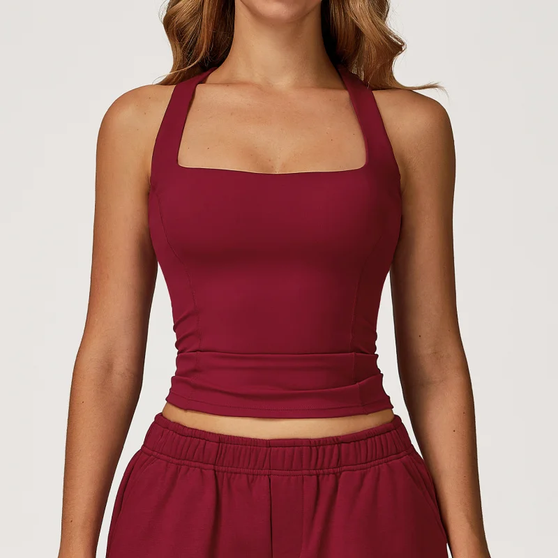 BIANHUI-Camiseta sin mangas para Yoga para mujer, ropa deportiva ajustada con espalda cruzada para correr al aire libre, ropa interior deportiva de realce