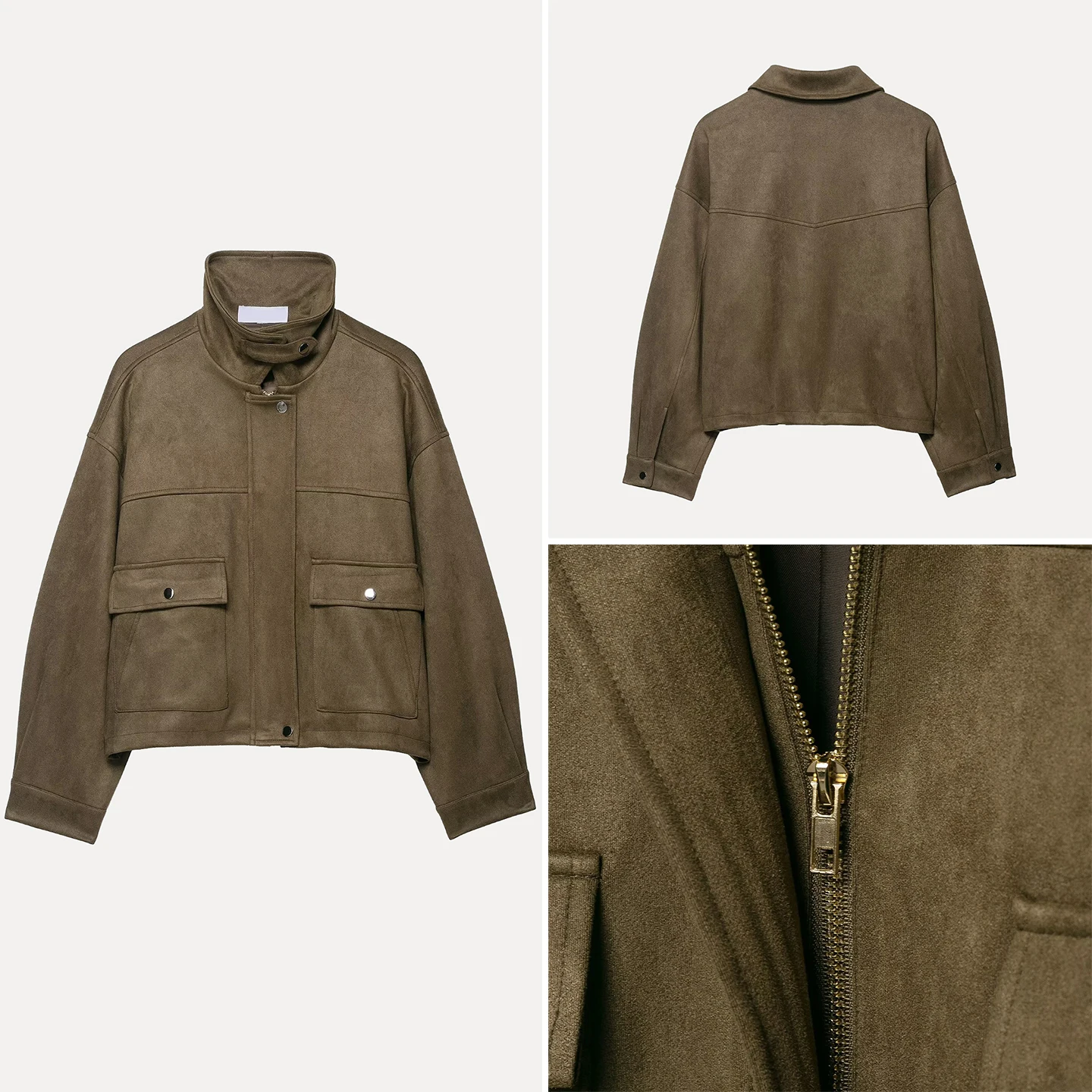 

Faionable Suede Pilot Jaet Women's Sle Casual Fit ort Coat Autumn New Arrival Z Brand Ladies Outerwear