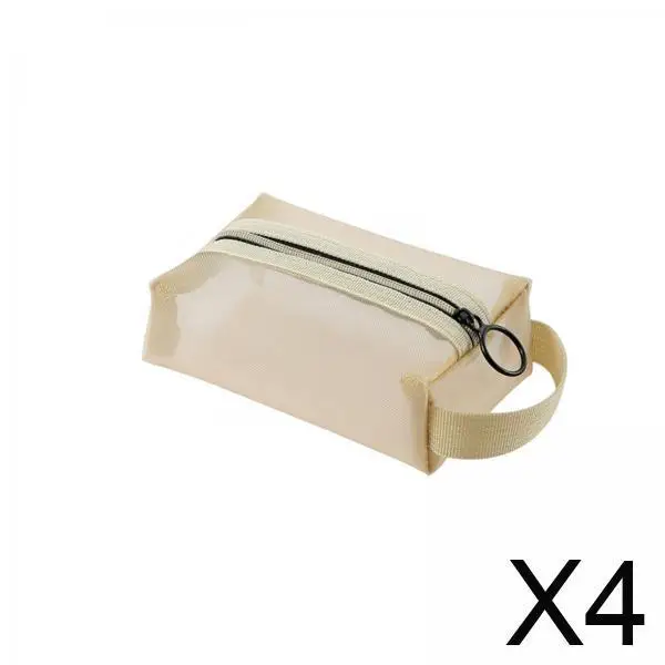 Maletín de maquillaje de malla de nailon, bolsa de artículos de tocador transparente, organizador para mujeres con cremallera, almacenamiento de cosméticos multiusos