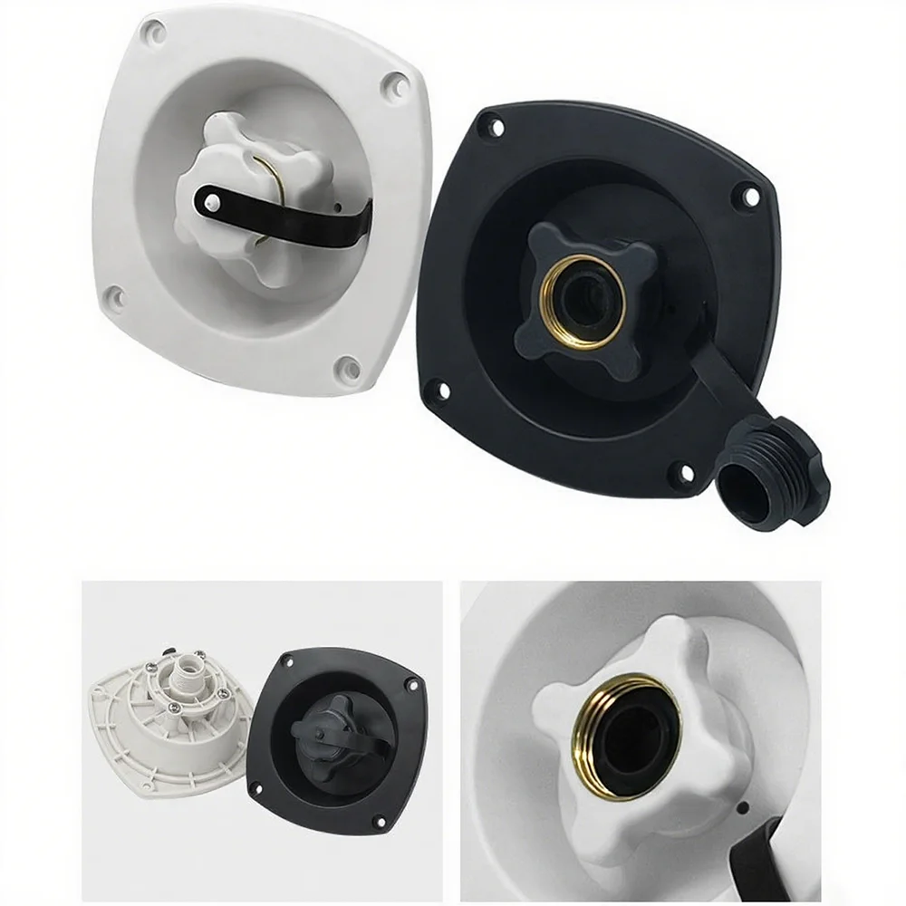 

1PC White Black Mains Water Inlet With Pressure Regulator Filler Entry For Caravan RV Boat Wall-mounted RV accessories