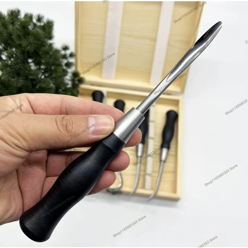 Bonsai Engraving Tool Set | Brushed Hook Knife for Bonsai Modeling & Dried Relic Making
