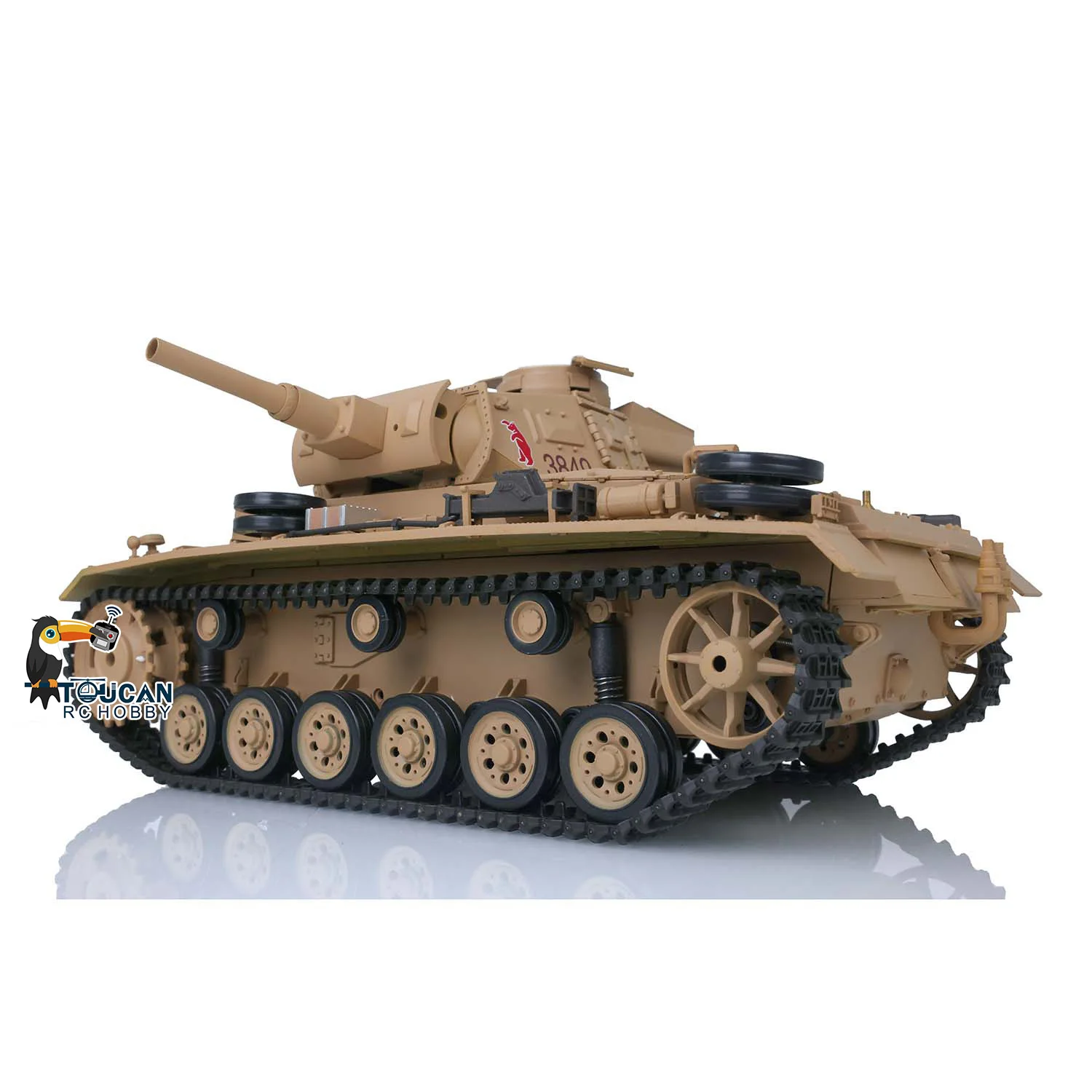 In Stock HENG LONG 1/16 Scale 7.0 Plastic Panzer III H RTR RC Tank Model 3849 Remote Control Cars BB Shooting Smoke Unit - view 5