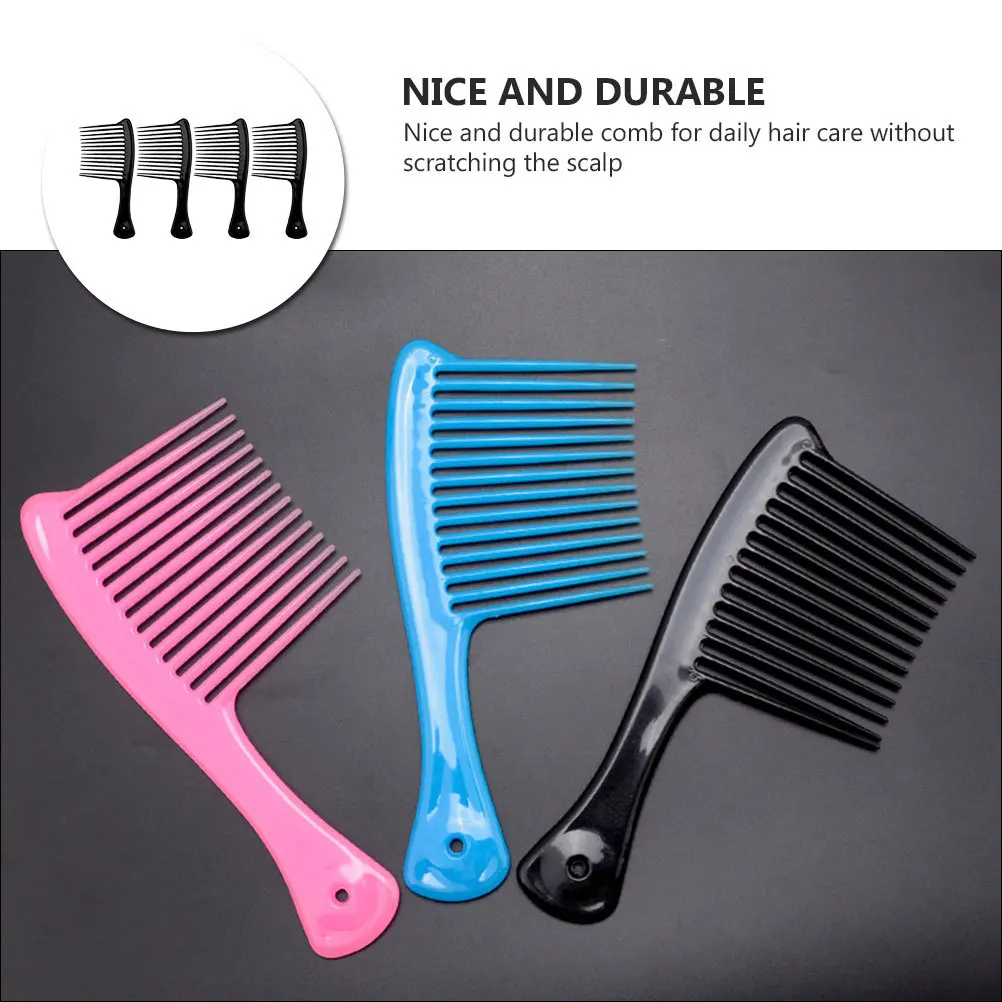 

4Pcs Anti Static Wide Tooth Comb for Men Women Daily Hair Care Removal Salon Home Use Heat Resistant Portable Plastic
