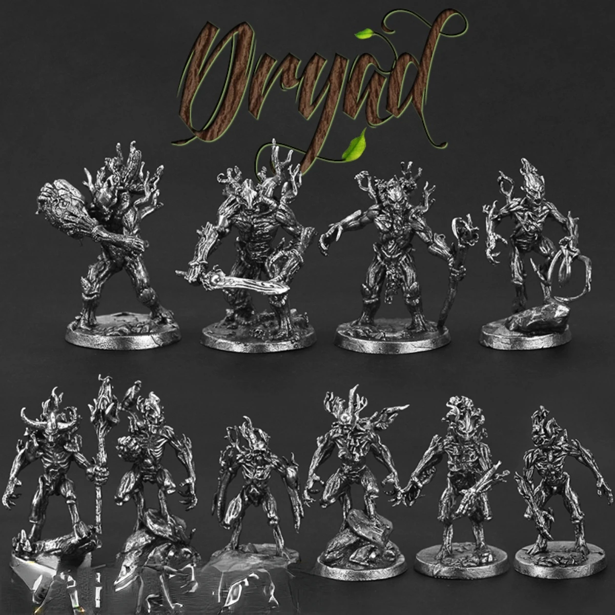 Tree Spirit Guard Soldier Metal Models Fighting Armored Warrior Evil Figurines Miniatures DIY Decor Vintage White Brass Ornament