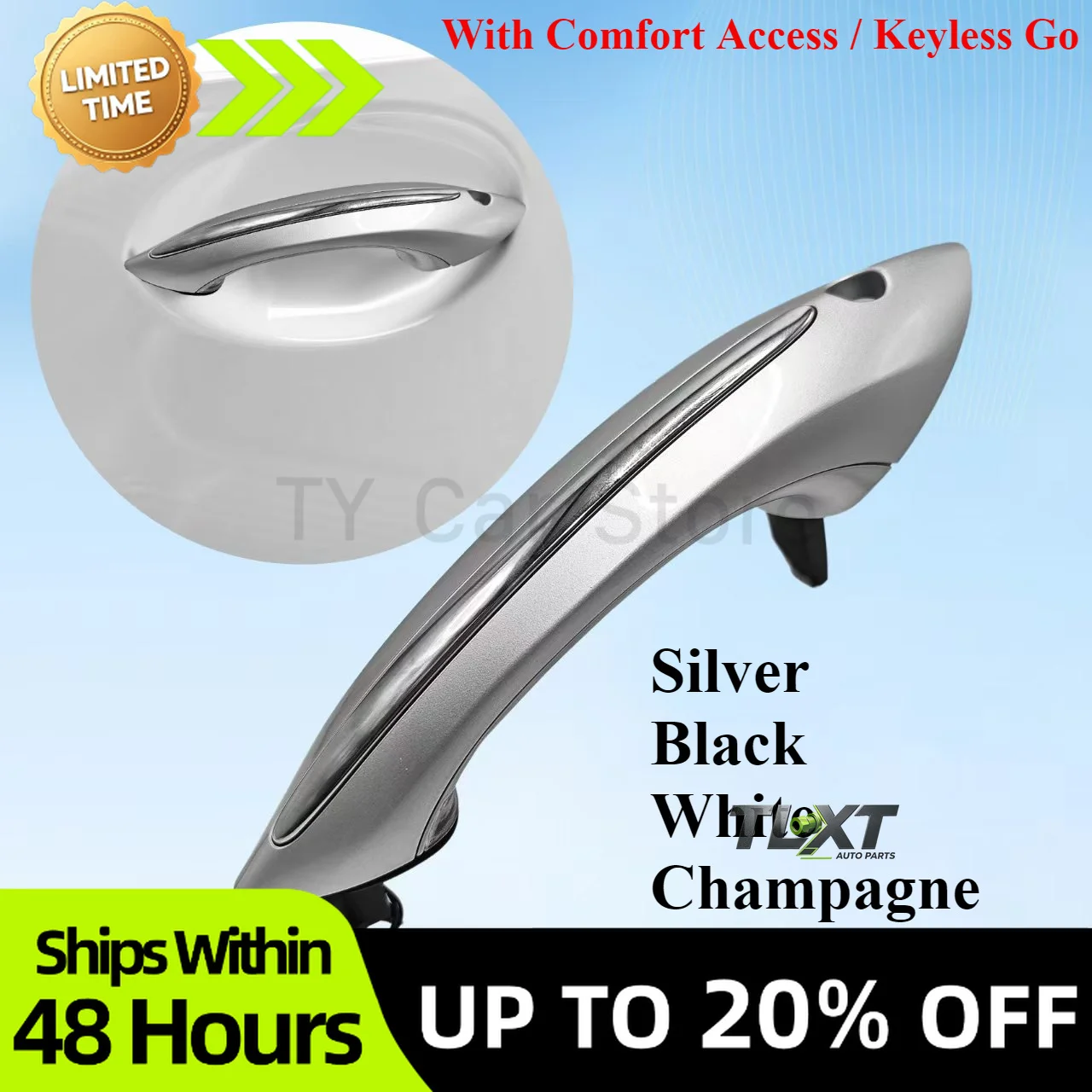 TLXT Silver Black White Exterior Door Handle Comfort Access Keyless Go For BMW 5 7 Series F01 F02 F06 F10 520i 525d 528i 530d 53