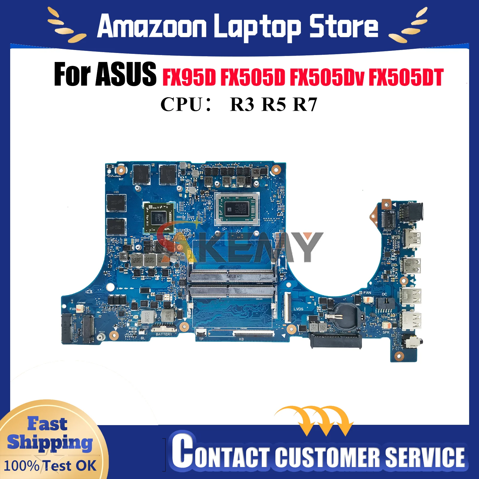 

Материнская плата FX505DY для ноутбука ASUS TUF Gaming FX505GE FX95D FX505GT FX505D FX505GD с процессором R3 R5 R7, тест ОК, быстрая доставка