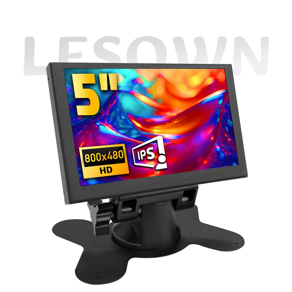 LESOWN Compact 5-Inch HDMI Monitor 800x480 IPS LCD Portable External Display Small Monitor for Work Gaming and DIY Projects PC