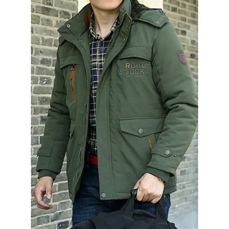 Parka leve acolchoada masculina, jaquetas multi bolsos, marca de luxo, capuz, roupas de grife, trekking, moda, inverno