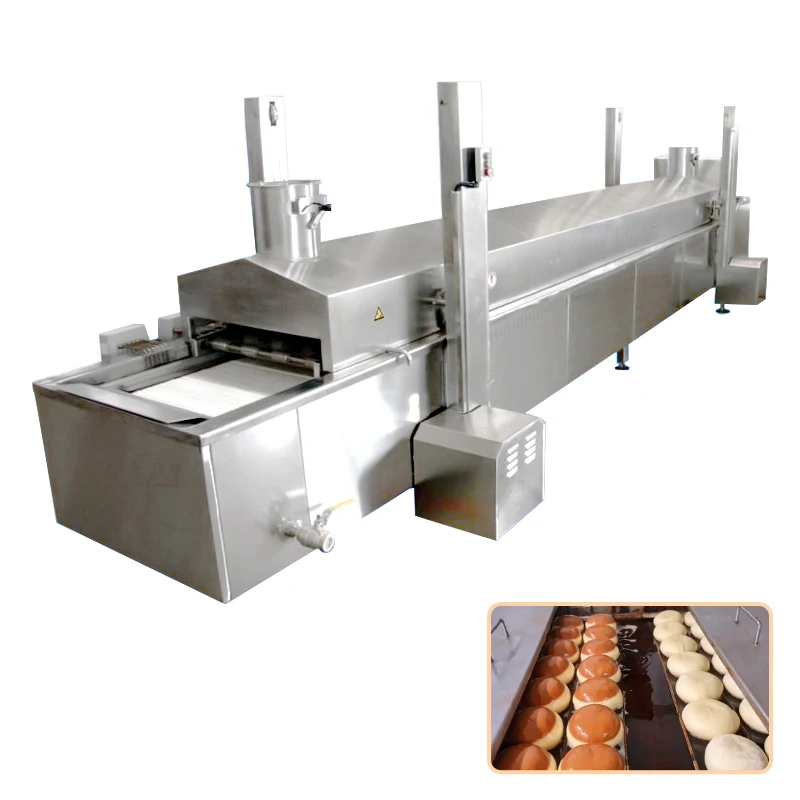 Conveyor Belt Onion Garlic Frying Machine Commercial Gas Continuous Frying Machine Donuts Conveyor Deep Fryer
