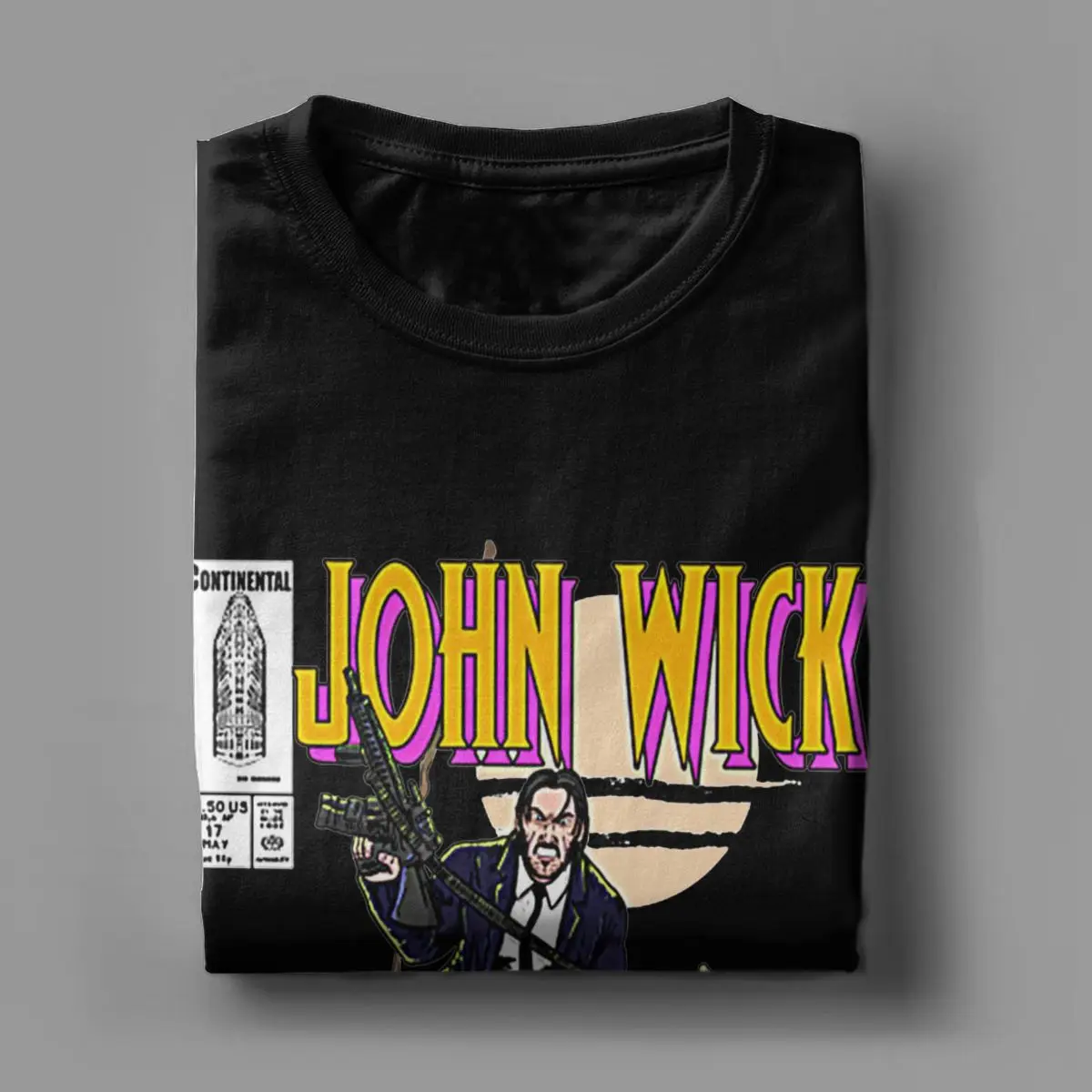 The Continental Hotel Men T Shirts John Wick Crazy Tees Short Sleeve Crew Neck T-Shirts 100% Cotton Plus Size Clothes