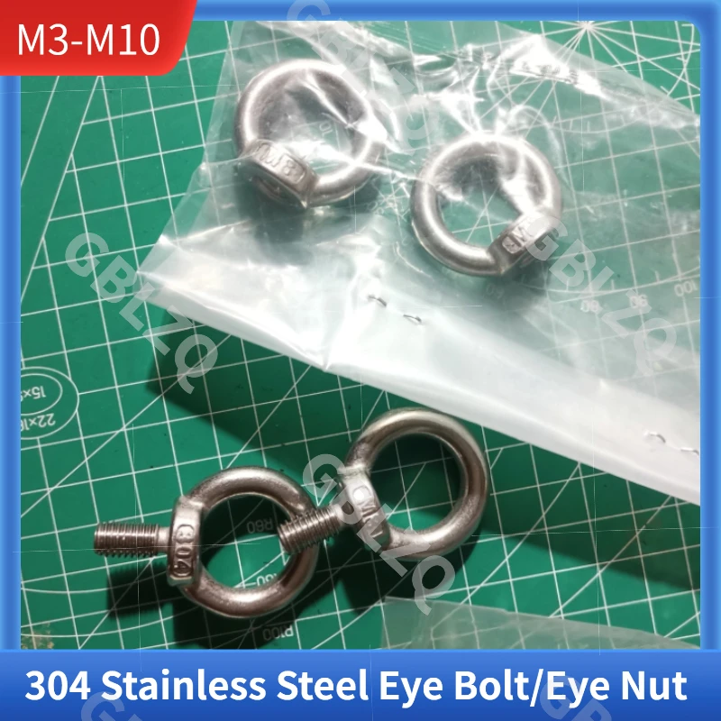 304 Stainless Steel Eye Bolt/Eye Nut M3-M10 Din580/Din582 Lifting Ring Rigging Hardware,Lifting Eye Bolt,Marine Eye Bolt