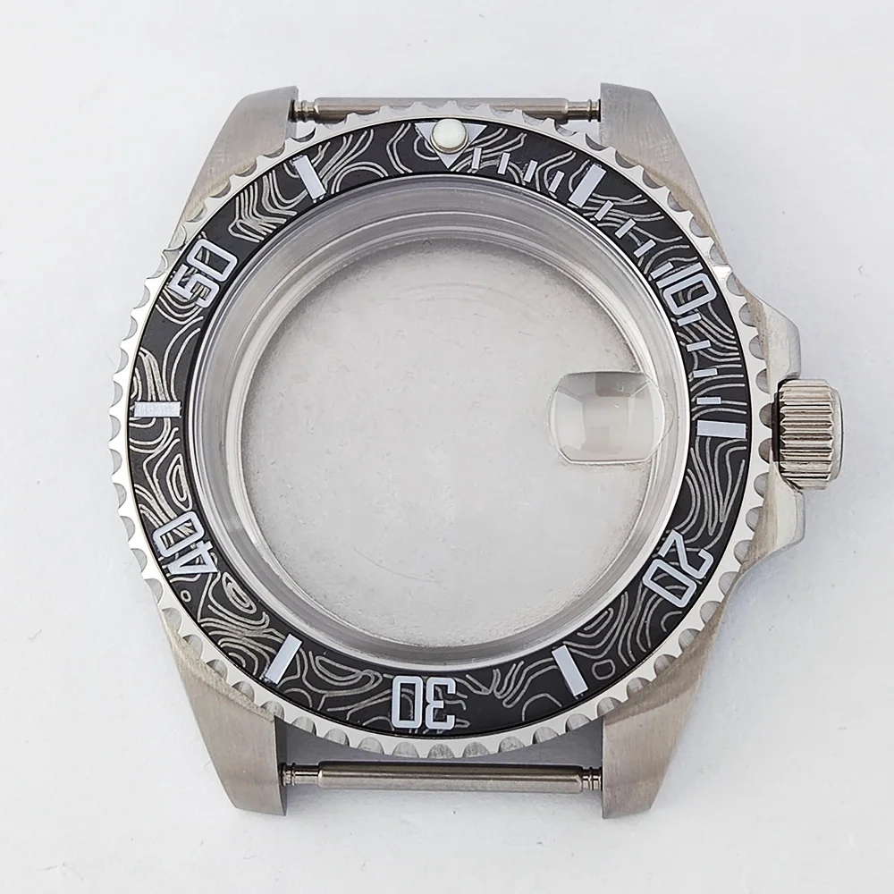 

40mm men's case ceramic carbon brazed bezel case NH35 case sapphire glass waterproof case suitable for 28.5mm dial case