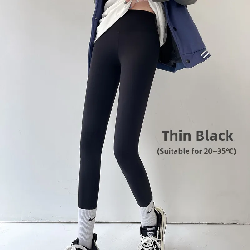 

Брюки для йоги с высокой талией на подкладке, женские осенне-зимние брюки для похудения, длинные брюки с подтяжкой ягодиц, повседневные нейлоновые брюки