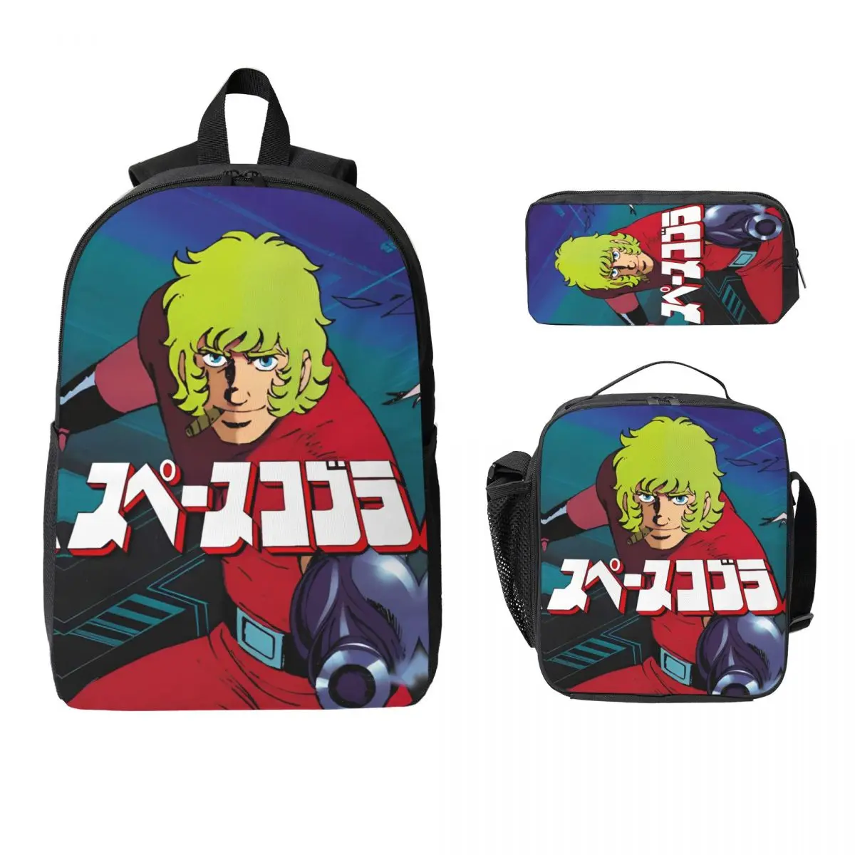 

3Pcs Space Adventure Cobra The Awakening School bags Set for Boy Pencil Boxes Backpack Sets with Lunch Box For School Students