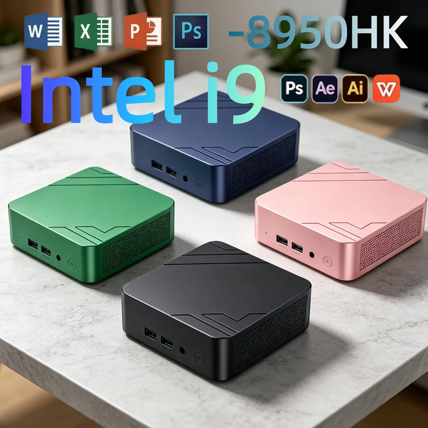 Mini PC Intel Core I9-8950HK, 16GB RAM 2TB SSD Compact Desktop For Daily Study, Office & Smooth Light Gaming