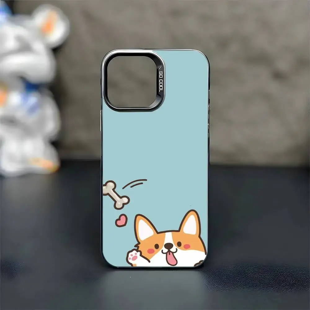 Pet Koki Corgi Dog Phone Case For iPhone17,16,15,14,13,12,11 Plus,Pro Max Black Matte Shockproof Cover