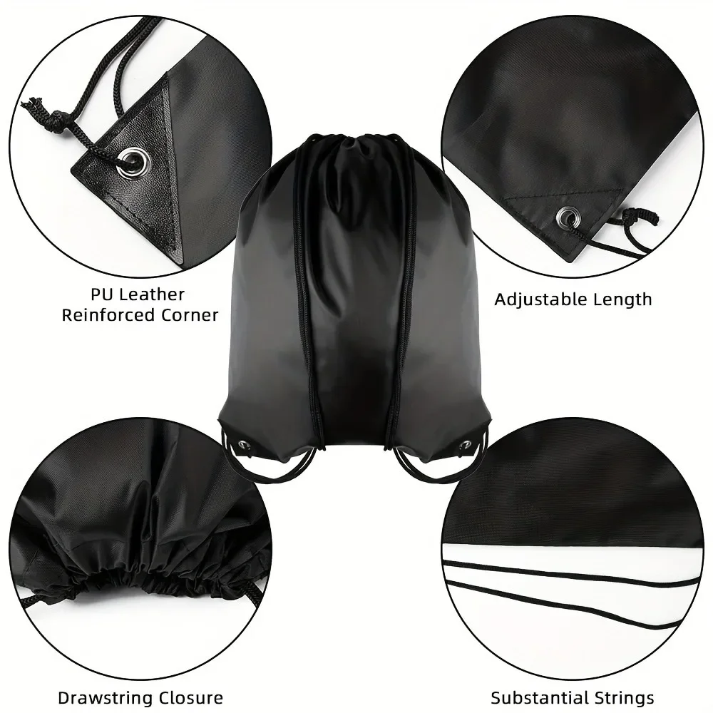 2er-Set Kordelzug-Rucksäcke, Sportbeutel, Polyester-Aufbewahrungstaschen, Turnbeutel – Detail 5