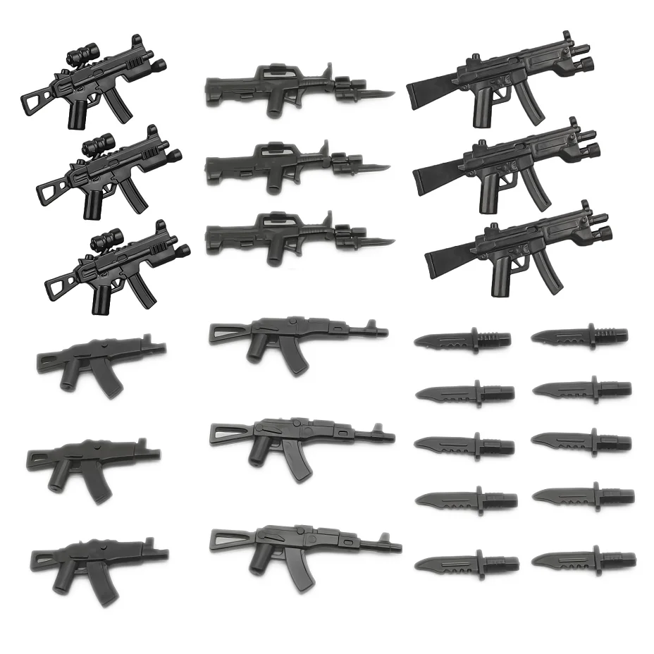 Arme militaire moderne des forces spéciales, 25 pièces, pistolets de soldats MOC minifigs, modèle SWAT, accessoire de l'armée, blocs de construction, jouet pour garçon