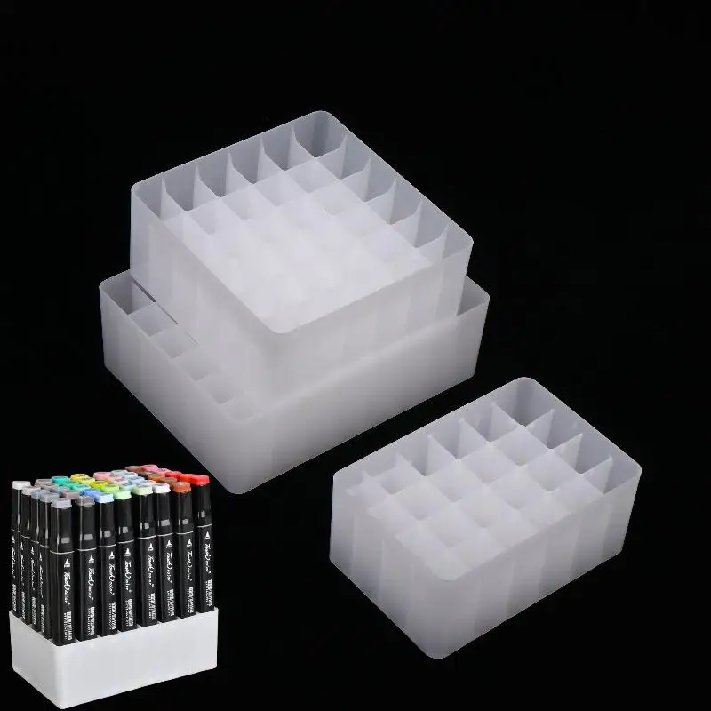 1/3PCS Marker Pen Holder 30 36 40 48 Slots Connectable Organizer Plastic Pen Stand Desktop Storage Box