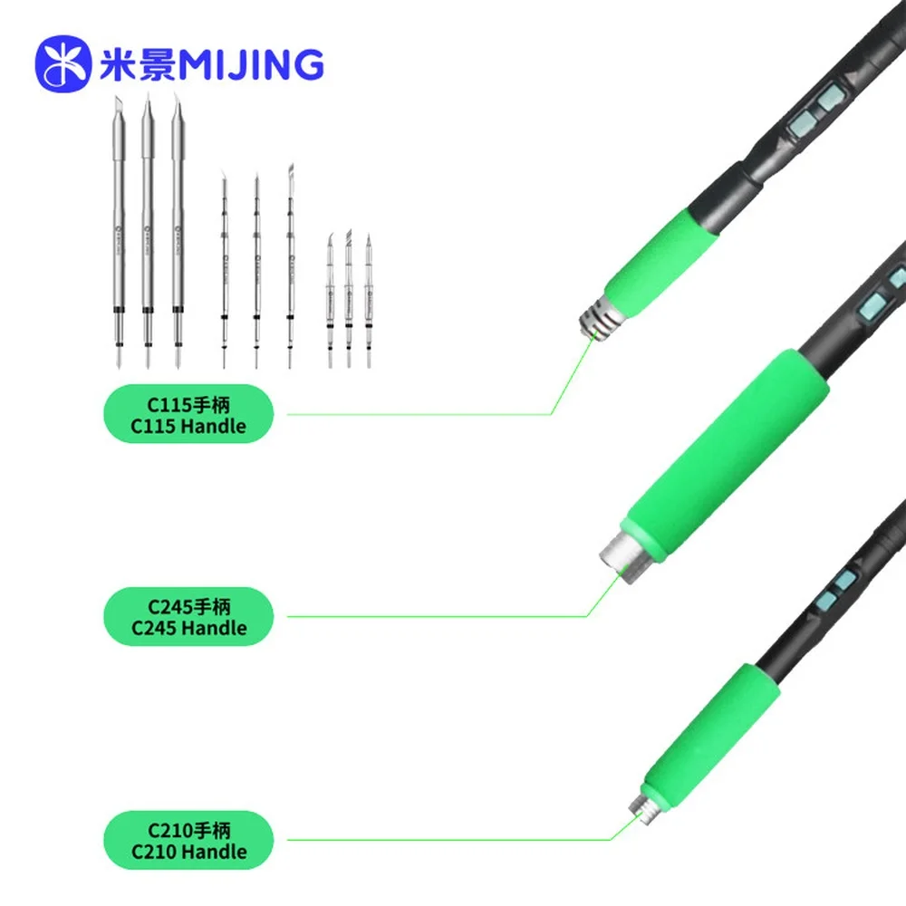 MIJING C210 C245 C115 H1 Wire Control Handle Universal Heating Core Soldering Iron Tip for OSS GVM SUGON AIXUN Soldering Station