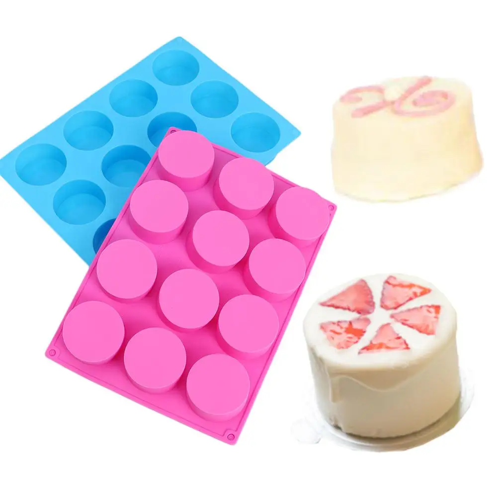 Tea Light Shower Steamer Handmade Epoxy Resin Round Cylinder Bakeware Candle Mold Chocolate Mould Soap Making Tool