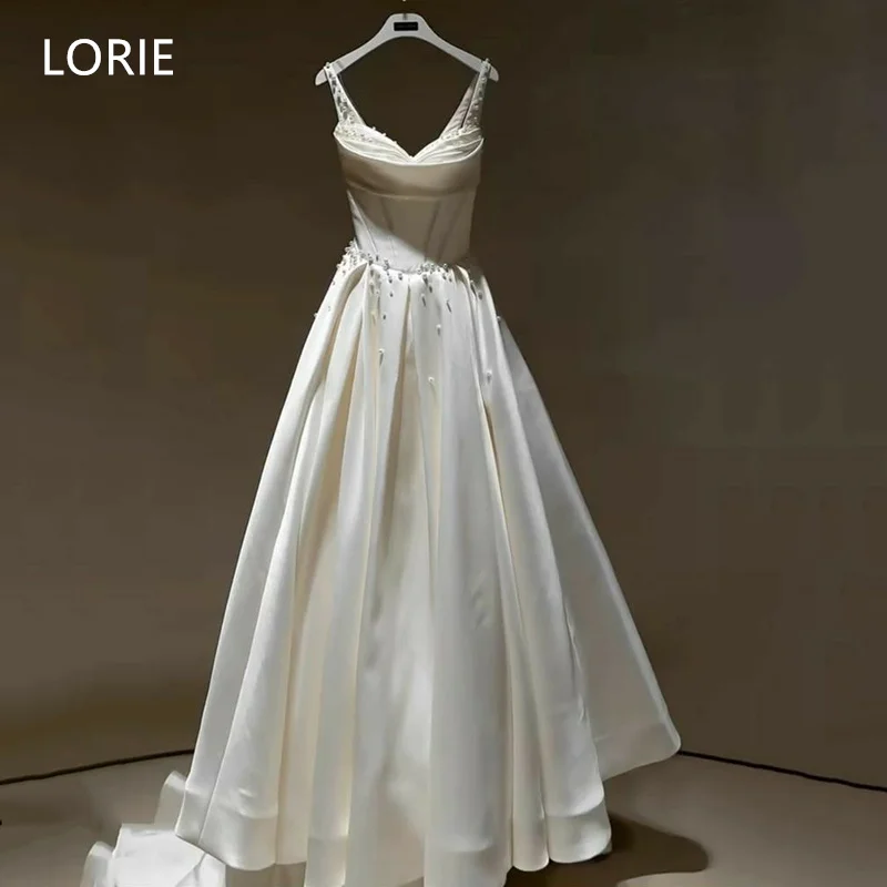 

LORIE Luxury A-line Beeding Applique vestidos de novia Wedding Dress Sleeveless Bridal Gowns Wedding Gown Customized 2025