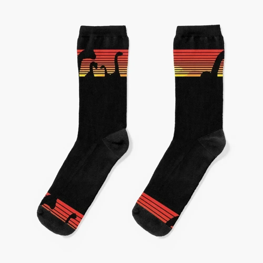 

Retro Dino Stripes Socks hiphop warm winter loose sports and leisure Mens Socks Women's