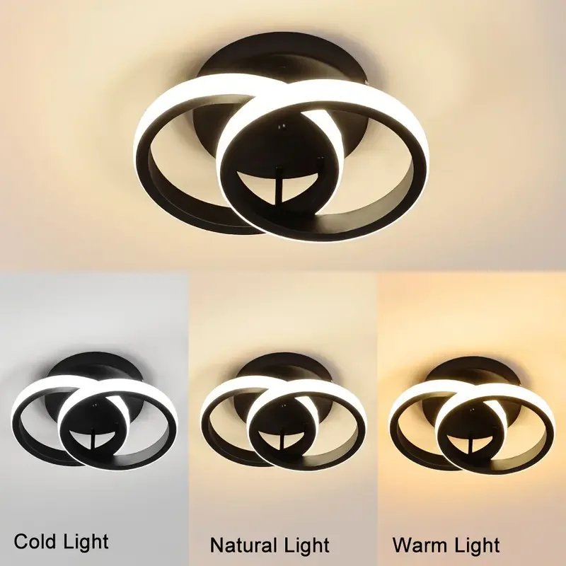 Modern Baked Enamel Finish LED Ceiling Lamp 3 Color Temperature Corridor Lights Balcony Lamps Bedroom Living Room 110V-240V