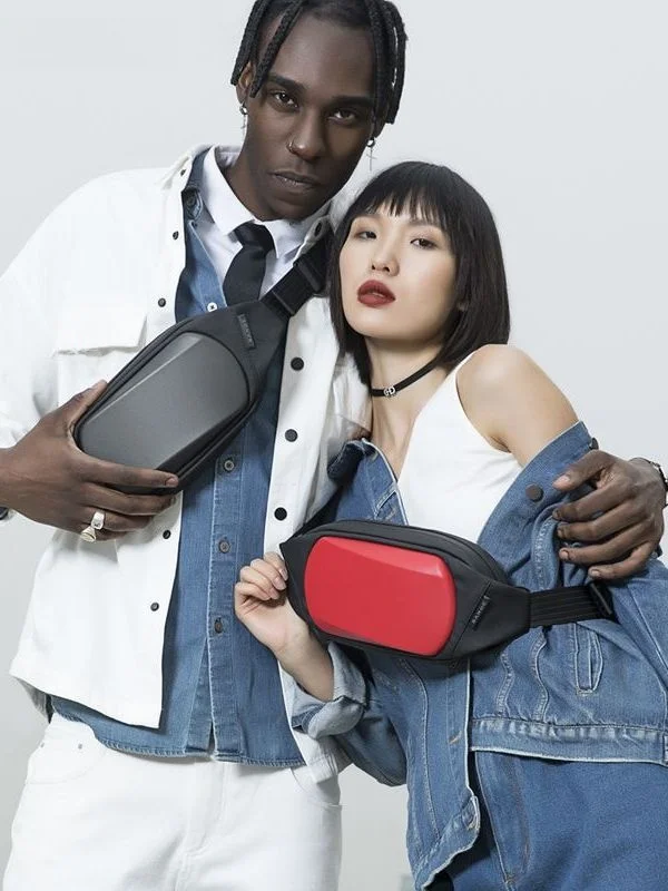 bange-新しいメンズウエストバッグチェストバッグ防水シングルショルダーバッグハードシェルクロスボディバッグカップルウエストバッグレジャースタイル