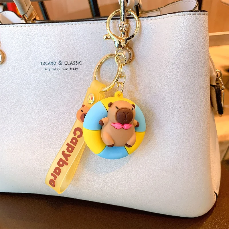 Creative Cartoon Summer Party Keychain Charm Capybara Keychain Exquisite Bag Pendant Keychain & Small Gift