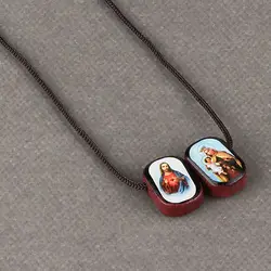 5Pcs Catholic Sacred Heart Jesus Mt.Carmel Scapulars Our Lady of Mount Carmel Scapular Necklace Devotional First Communion Gift
