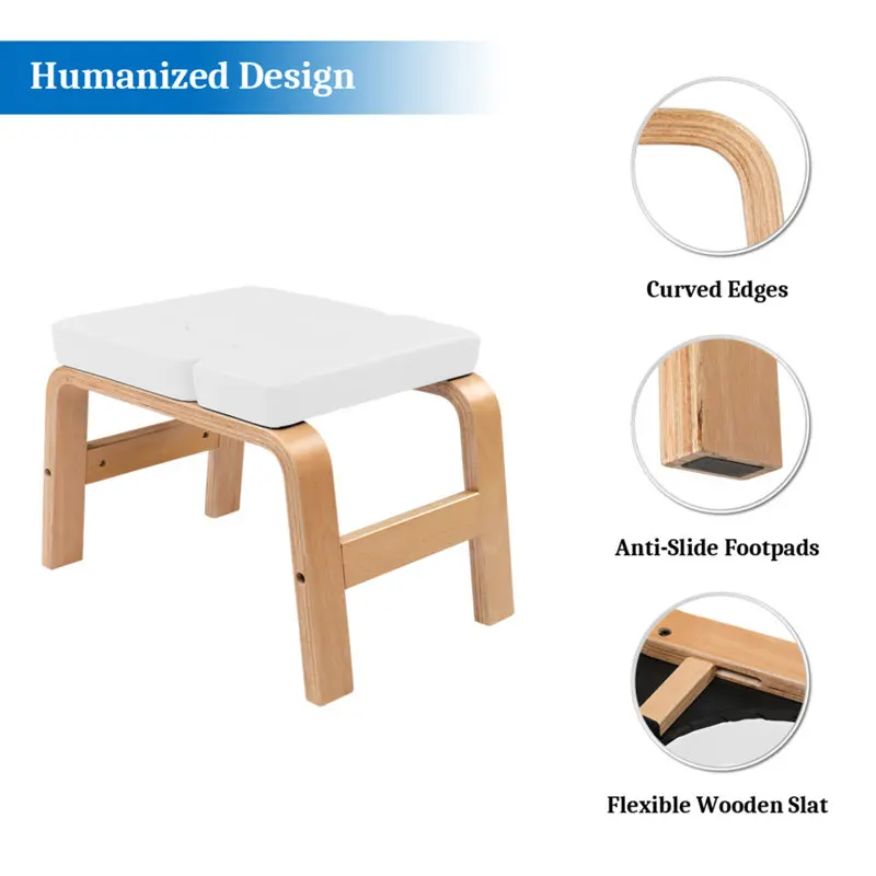 Wood Inverted Chair Gym Yoga Auxiliary Chair Home Fitness Inversion Stool Headstand Bench