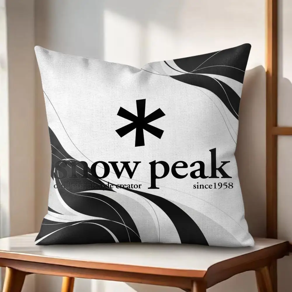 Fashion S-Snow P-Peak Logo Cushion Cover Organic Linen Square Pillow Case Durable Non-Allergenic And Kind To Skin 4