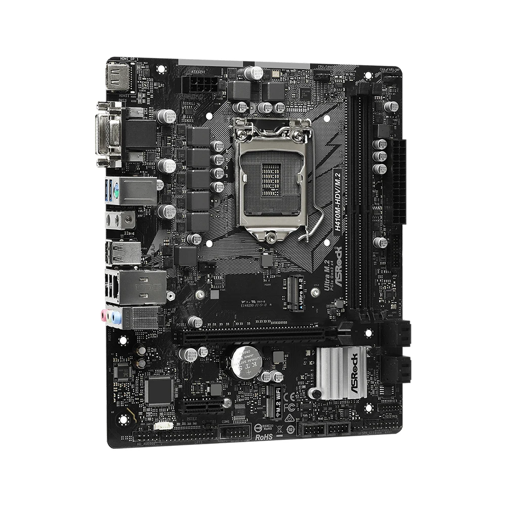 ASROCK H410M-HDV/M.2 Mainboard Socket 1200 Support i9-10900K 10850K i7-10700KF CPU Intel H410 Chipset 2 x DDR4 64GB Micro ATX