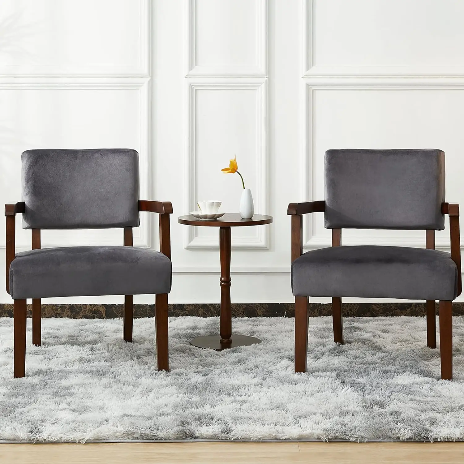 

Chair Set of 2 with Table, Living Room Chairs with Seat and Armrests for Living Room Bedroom